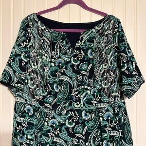 Eshakti Black Dress Blue and Green Floral Paisley Size 2X